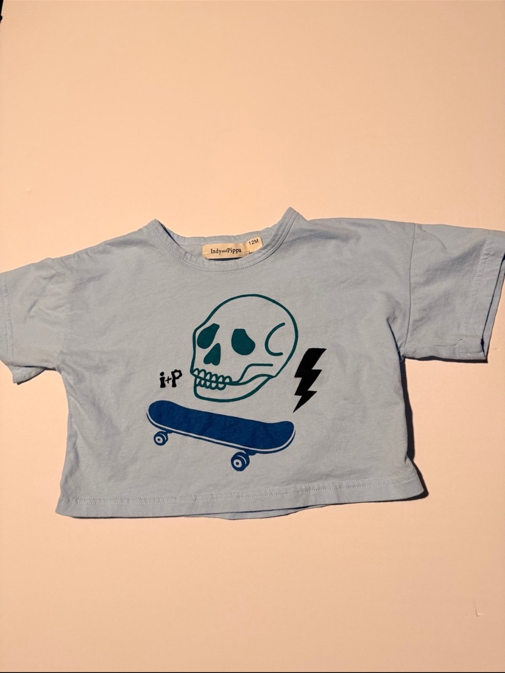 Light Blue Skate Skull Short-Sleeve Tee by Indy + Pippa